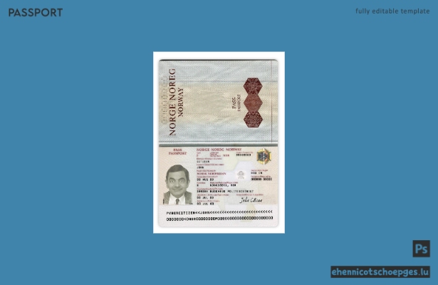 Norwegischer Reisepass Version 2 – Beispielvorschau